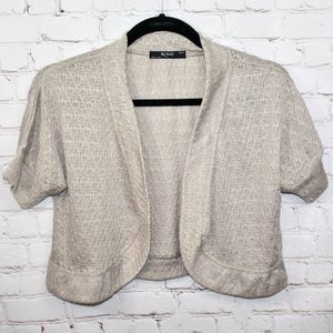 NWOT Romy Tan Cropped Short Sleeve Cardigan